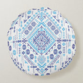 インディアンペイズリーラグ、民族曼荼羅のパターン。 ラウンドクッション (裏面)