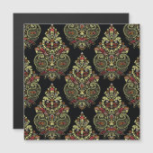 インディアンペイズリー、ジオメトリックな黒の背景 (正面/裏面)