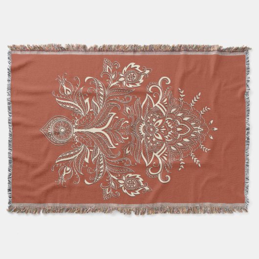 インディアンペイズリー-ブランケット スローブランケット (正面)
