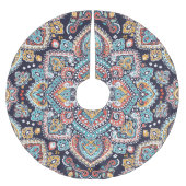 インディアンペイズリー:民族曼荼羅模様 ブラッシュドポリエステルツリースカート (正面)