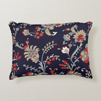 インディアンペイズリー、海軍の背伝統的景、. アクセントクッション