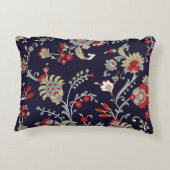 インディアンペイズリー、海軍の背伝統的景、. アクセントクッション (裏面)