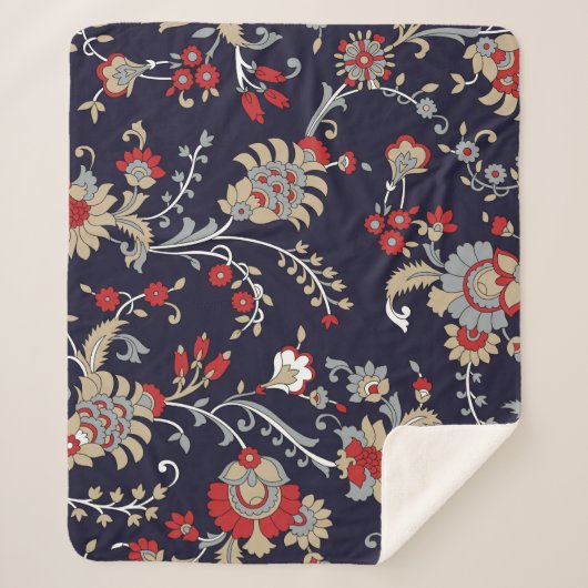 インディアンペイズリー、海軍の背伝統的景、. シェルパブランケット (正面)