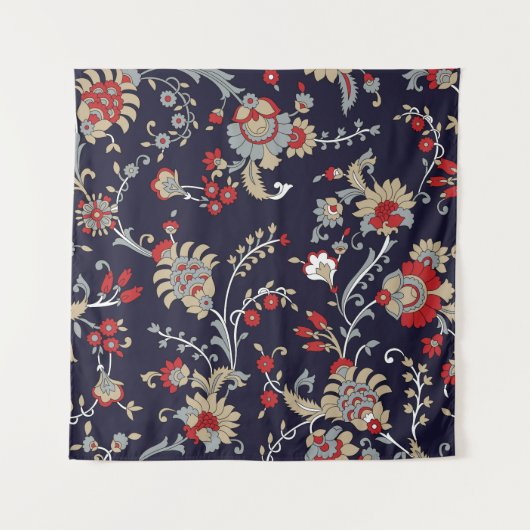 インディアンペイズリー、海軍の背伝統的景、. タペストリー (正面)