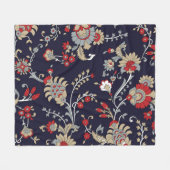 インディアンペイズリー、海軍の背伝統的景、. フリースブランケット (正面(横))