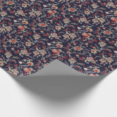 インディアンペイズリー、海軍の背伝統的景、. ラッピングペーパー (角)