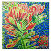 インディアンペイントブラシセラミックタイル、CA先住民工場 タイル (正面)