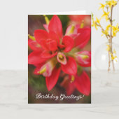 インディアンペイントブラシワイルドフラワーアート誕生日カード カード (黄色い花)