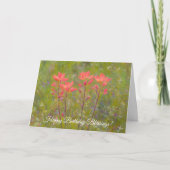 インディアンペイントブラシワイルドフラワー信仰誕生日カード カード (正面)