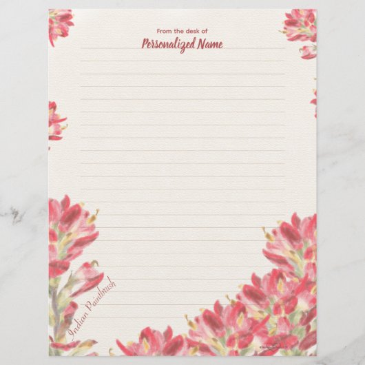 インディアンペイントブラシ裏打ち紙シート (正面)