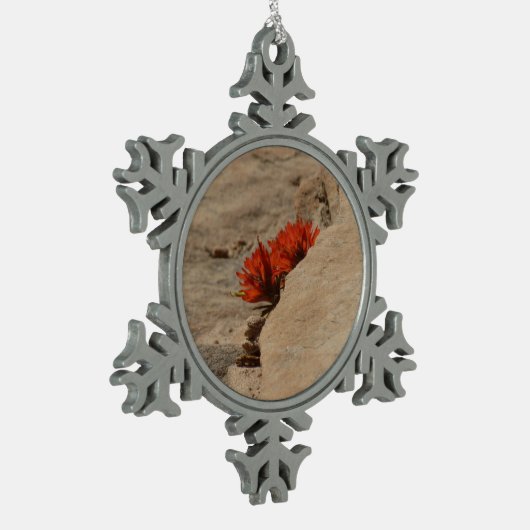 インディアンペイントブラシin岩アットジオン スノーフレークピューターオーナメント (左)