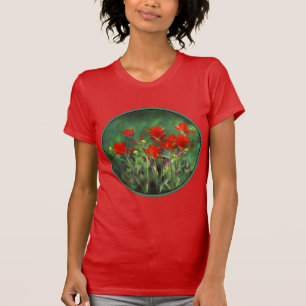 インディアンペイン絵画トブラシ-オリジナルフラワーアート Tシャツ