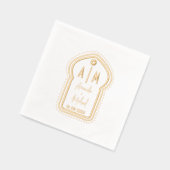 インディアンホイルは、モノグラムとナプキンを押した。 箔ナプキン (左)