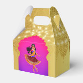 インディアンボリウッドの女の子の誕生日パーティーテンプレート フェイバーボックス (裏面サイド)