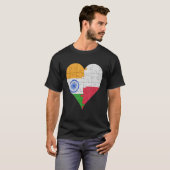 インディアンポーランド国旗のハート Tシャツ (正面フル)