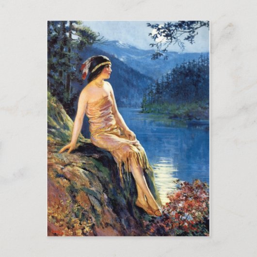 インディアンマイデンズ1920年代カレンダガールズハガキ ポストカード (正面)