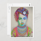 インディアンマハラジャ1900年、オリジナルアート ポストカード (正面/裏面)