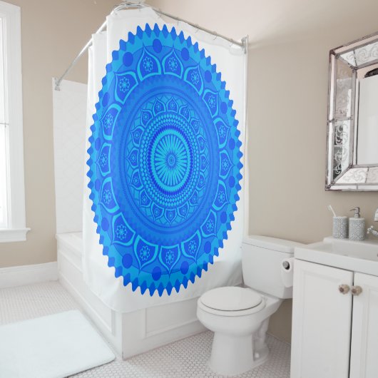 インディアンマンダラブルー シャワーカーテン (インサイチュ)