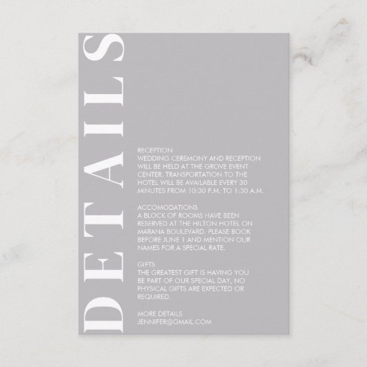 インディアンミディアムグレーのエンクロージャカード エンクロージャーカード (正面)