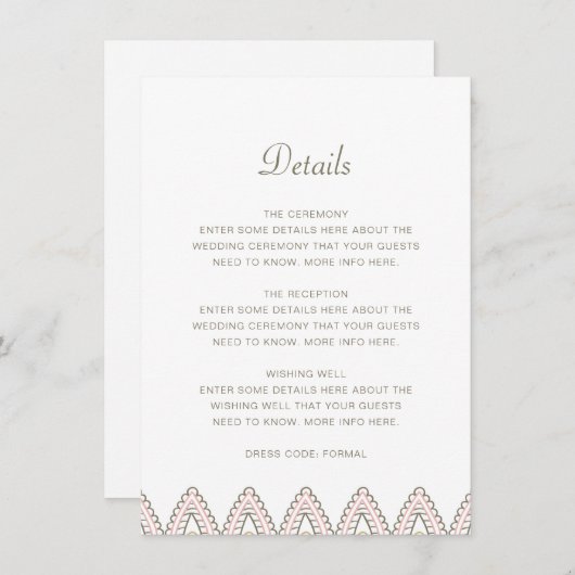 インディアンメエレガントンディ結婚ヒンドゥー教の詳細 エンクロージャーカード (正面/裏面)