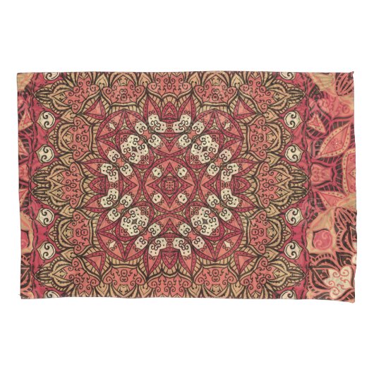 インディアンメダリオンボホ族オーナメント 枕カバー (正面)