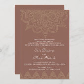インディアンメンディエレガントヒンドゥー結婚ナチュラル 招待状 (正面/裏面)