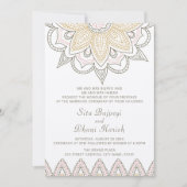 インディアンメンディヒンエレガントズクスタイリッシュラフ結婚トズ 招待状 (正面)
