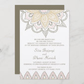 インディアンメンディヒンエレガントズクスタイリッシュラフ結婚トズ 招待状 (正面/裏面)