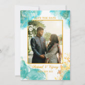 インディアンモダンヒンドゥー結婚ズのガネシャのロゴ 招待状 (裏面)