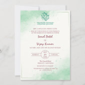 インディアンモダンヒンドー結婚ズのゲネシャのロゴミニマル 招待状 (正面)