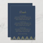 インディアンラグジュアリーブルー金ゴールドメン結婚ディズ詳細 エンクロージャーカード (正面/裏面)