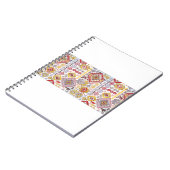 インディアンラグペイズリーオーナメントパターン。マンダル民族 ノートブック (左側)