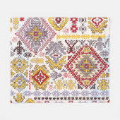 インディアンラグペイズリーオーナメントパターン。マンダル民族 フリースブランケット (正面(横))