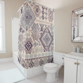 インディアンラグ:部族オーナメントパターン。 シャワーカーテン (インサイチュ)