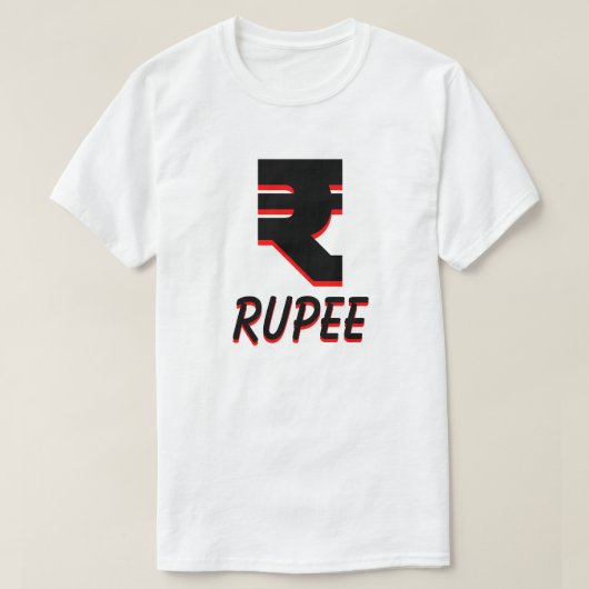 ₹インディアンルピー白 Tシャツ (デザイン正面)
