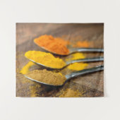 インディアンレストランアジアスパイスオンスプーンキッチン タペストリー (正面(横))