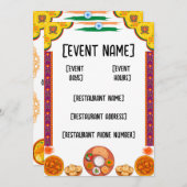 インディアンレストランイベントと開業 招待状 (正面/裏面)