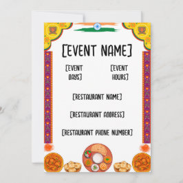 インディアンレストランイベントと開業 招待状