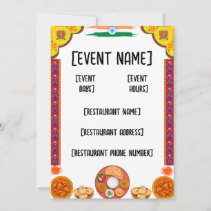 インディアンレストランイベントと開業 招待状