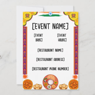 インディアンレストランイベントと開業 招待状