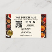 インディアンレストランQRコードフォトソーシャルメディア 名刺 (裏面)