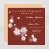 インディアンレッドさくらんぼブロッサム結婚ズ 招待状 (正面/裏面)