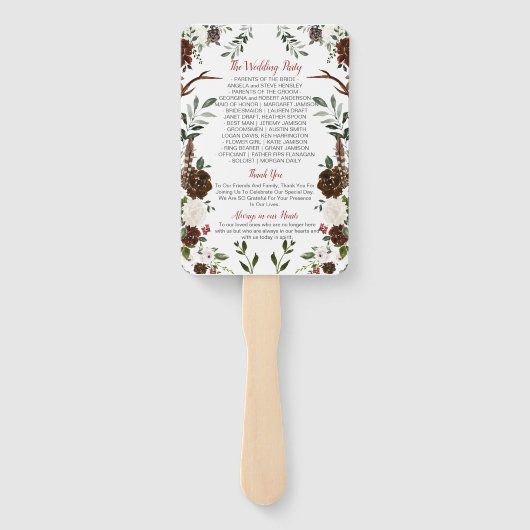 インディアンレッドフォレストグリーンボー素朴〔雄ジカの〕枝角 ハンドファン (裏面)