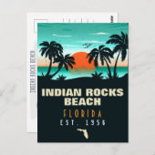インディアンロックスビーチフロリダレトロサンセットディ土産 ポストカード (正面/裏面)