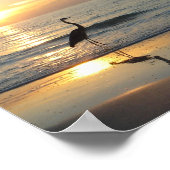 インディアンロックビーチフロリダサンセットクレーン ポスター (角)