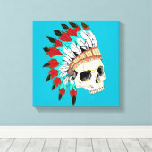 インディアン主任スカル キャンバスプリント (インサイチュ (ウッドフロア))