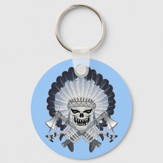 インディアン主任スカル キーホルダー (正面)