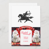 インディアン乗馬 – 背景色を選択 招待状 (正面/裏面)