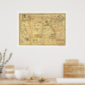 インディアン予約マップ1923 ポスター (キッチン)