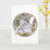 インディアン付きベビー カード (黄色い花)